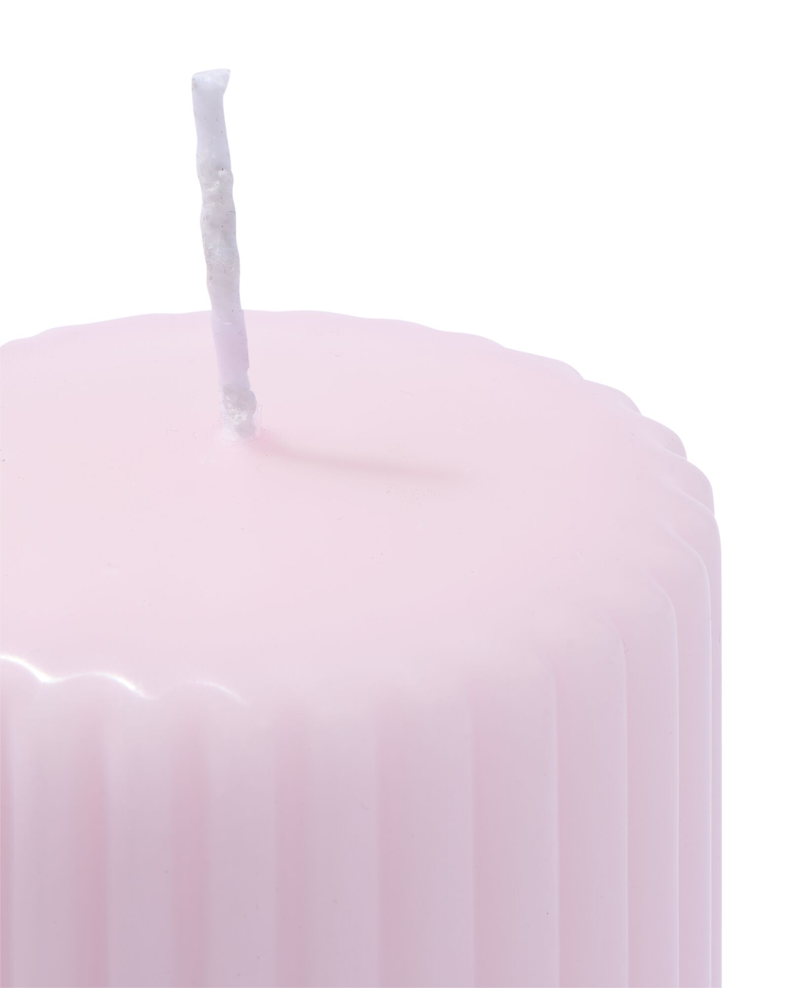 bougie pilier ⌀7x13cm nervur&eacute;e rose clair naturel - 13509071 - HEMA