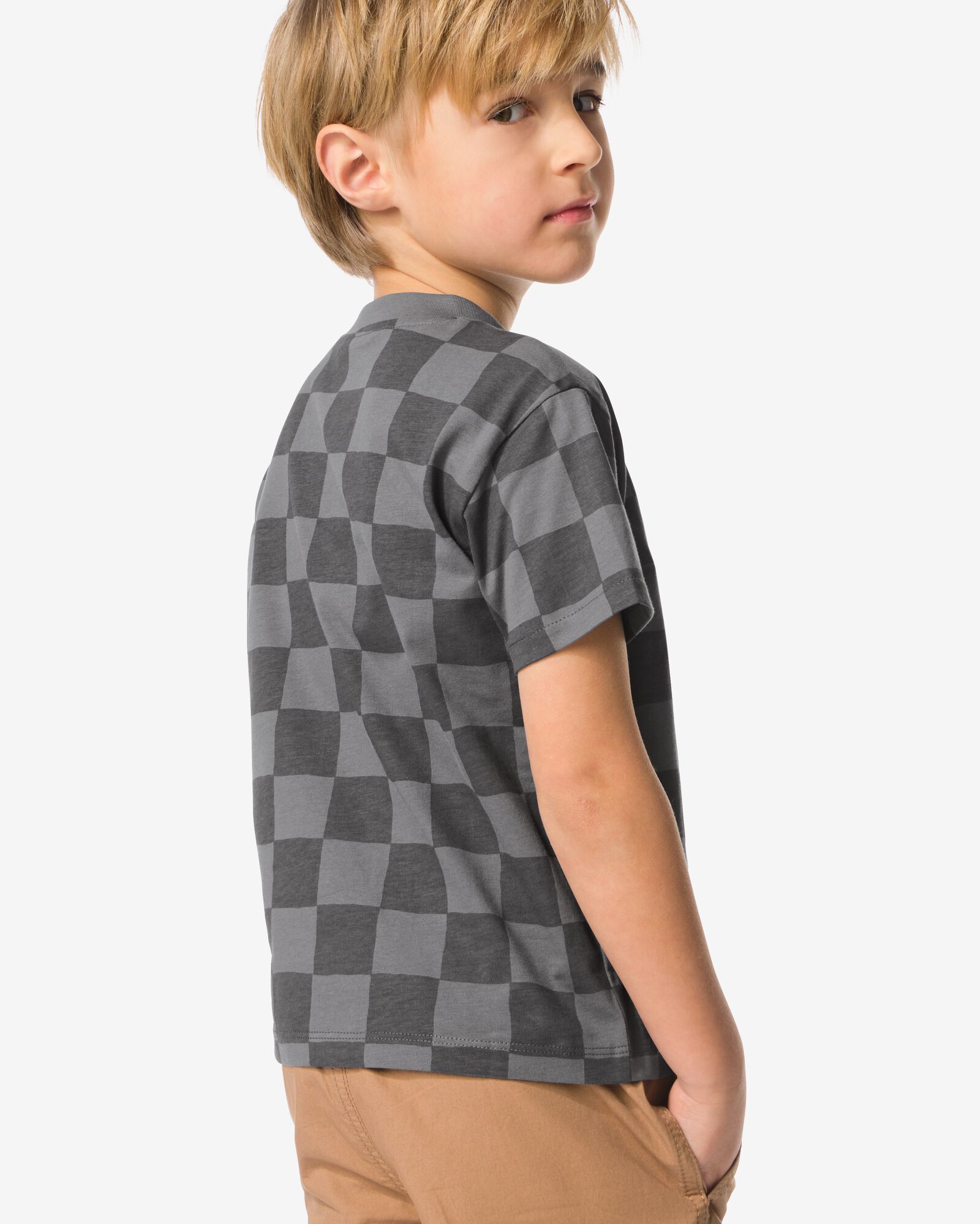 Kinder T-Shirt mit Farbblockmuster dunkelgrau dunkelgrau - 30713201DARKGREY - HEMA