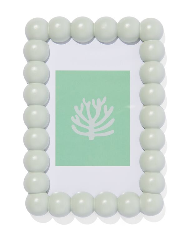 cadre photo 10x15 cm bois billes vert clair - 13640009 - HEMA