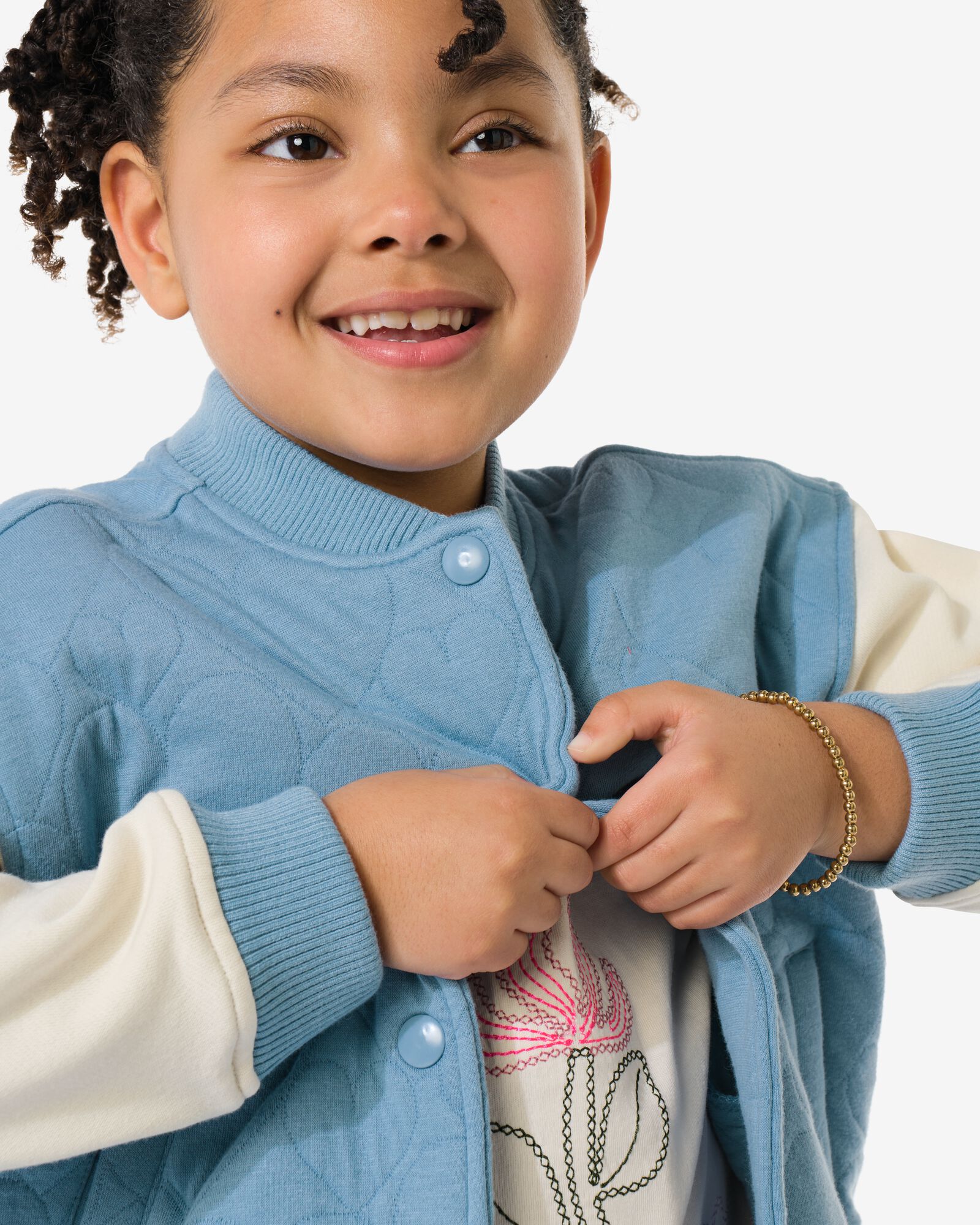 gilet enfant jersey c&oelig;urs bleu bleu - 30847705BLUE - HEMA