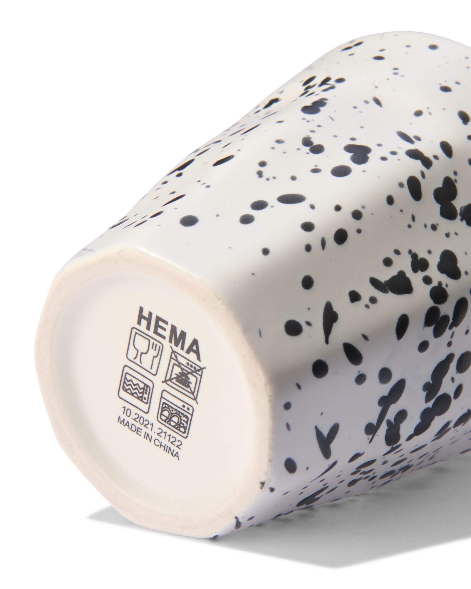 mug 250 ml Mirabeau fa&iuml;ence blanc &eacute;claboussures - 9602209 - HEMA