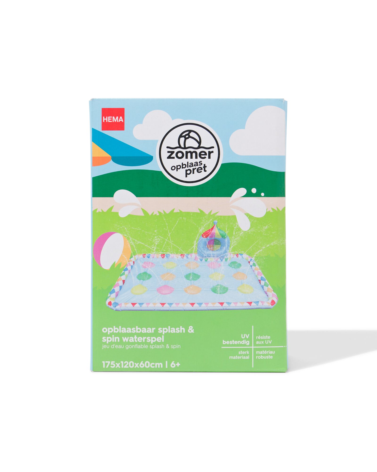 Aufblasbares Splash & Spin-Wasserspiel 175 &times; 120 &times; 60 cm - 15800095 - HEMA