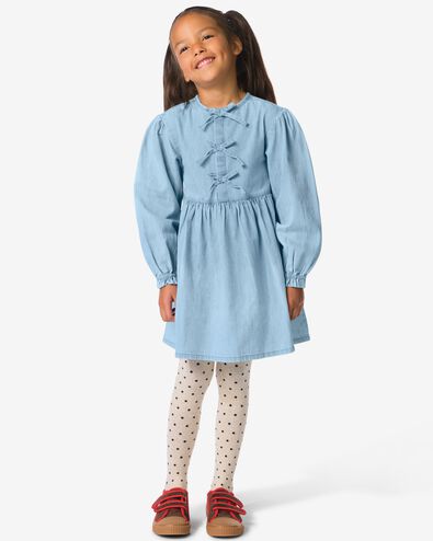 Kinderkleid mit Schleifen in A-Linie blau blau - 30839837BLUE - HEMA