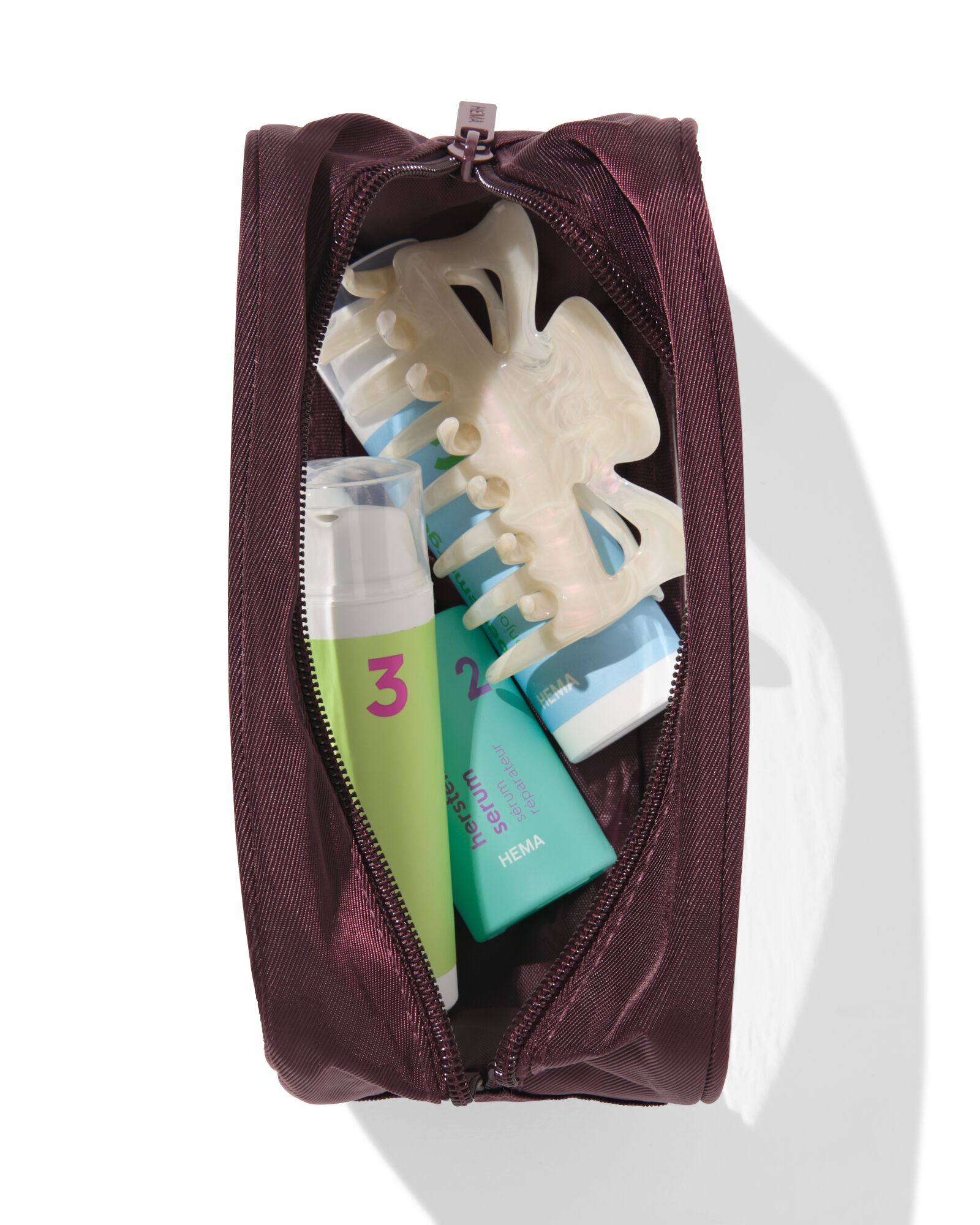 Kulturbeutel 12 &times; 18 cm transparent Bordeaux - 11890727 - HEMA