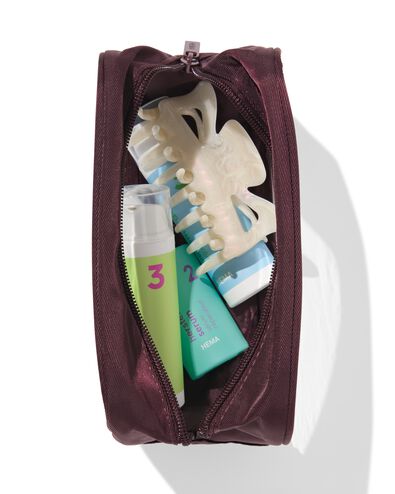 Kulturbeutel 12 &times; 18 cm transparent Bordeaux - 11890727 - HEMA