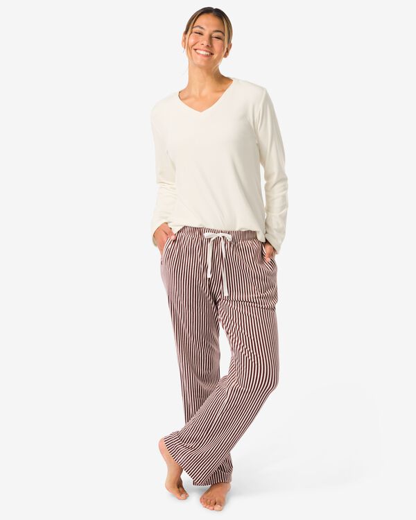 pantalon femme &agrave; rayures en velours marron fonc&eacute; marron fonc&eacute; - 23401230DARKBROWN - HEMA