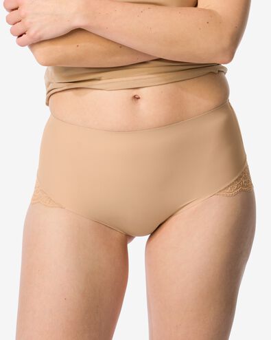 culotte correction moyenne taille haute en dentelle beige beige - 21500420BEIGE - HEMA