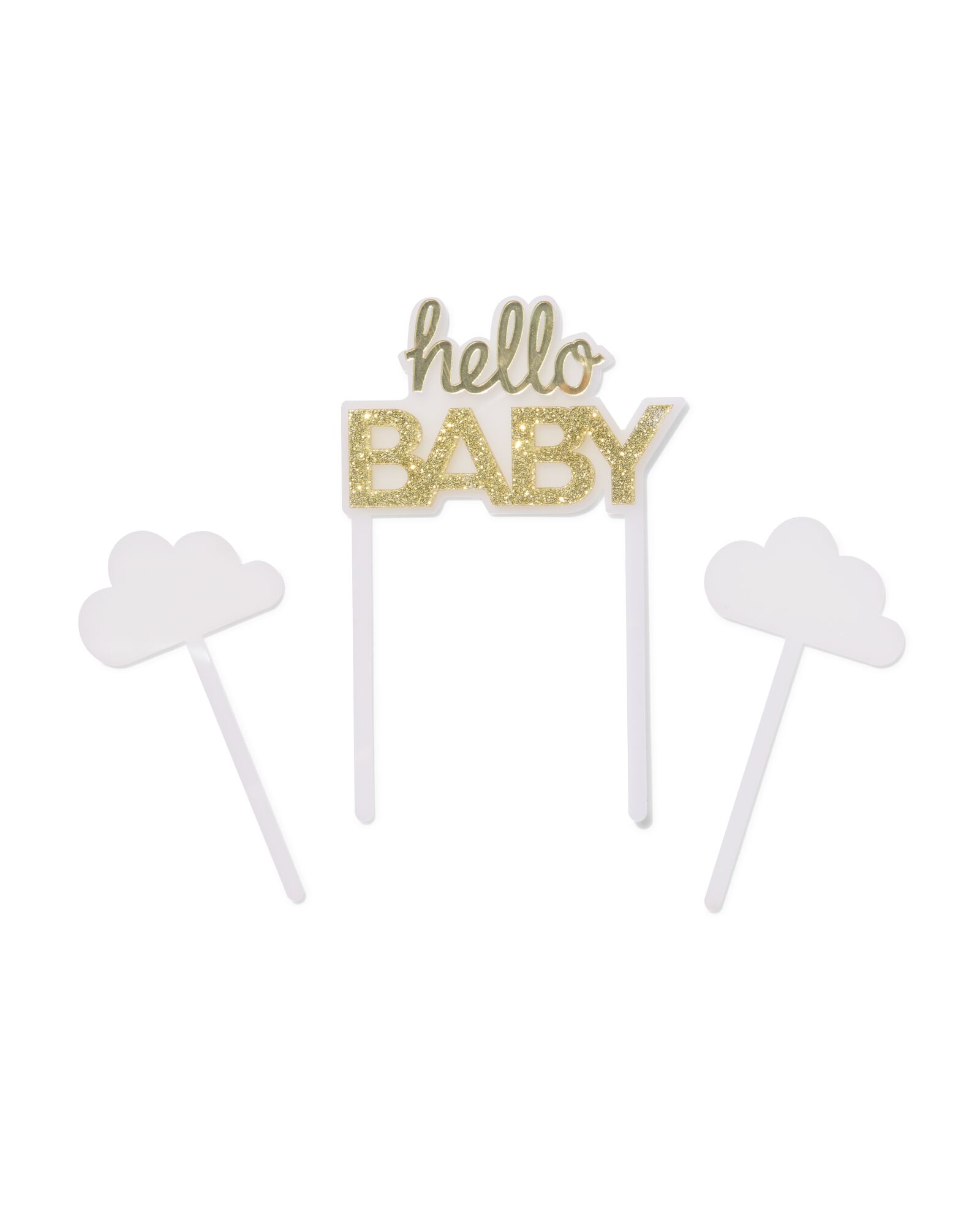 herbruikbare taarttopper 'hello baby' - 14250163 - HEMA