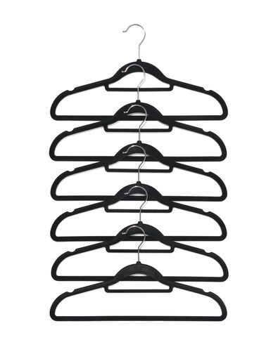 kledinghanger velours zwart - 6 stuks - 39800017 - HEMA