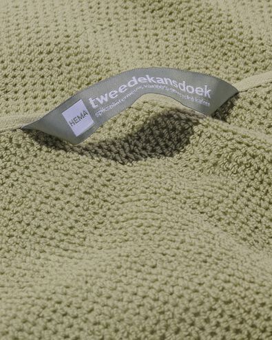serviette de bain 2ème vie coton recyclé 50x100 gris-vert vert clair serviette 50 x 100 - 5240214 - HEMA