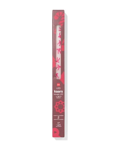 led lange huishoudkaars ⌀2.2x25cm strik wit-roze - 25500269 - HEMA