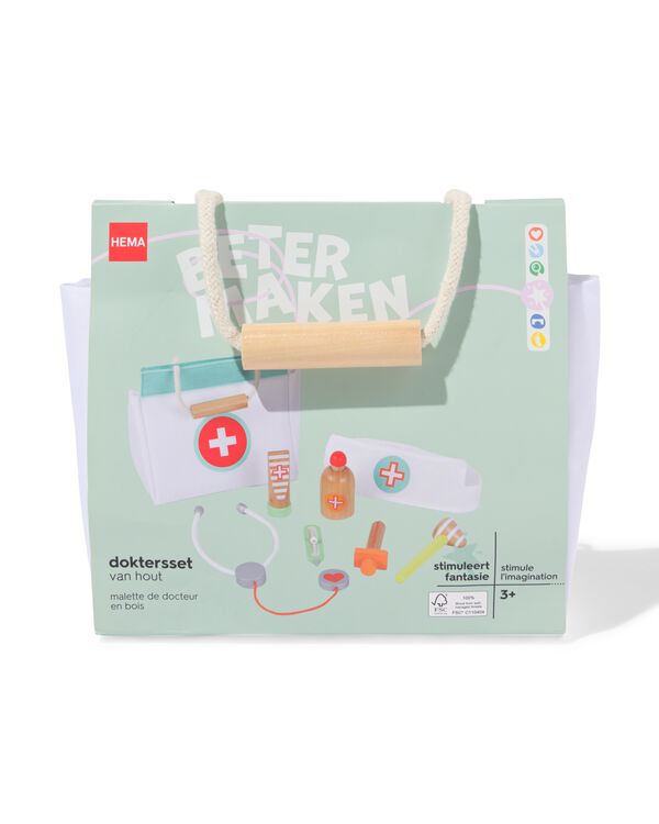 sacoche de médecin 21x19x12cm bois - 15100234 - HEMA