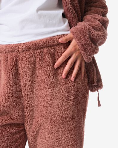 dames loungebroek teddy middenbruin middenbruin - 23411990MIDBROWN - HEMA