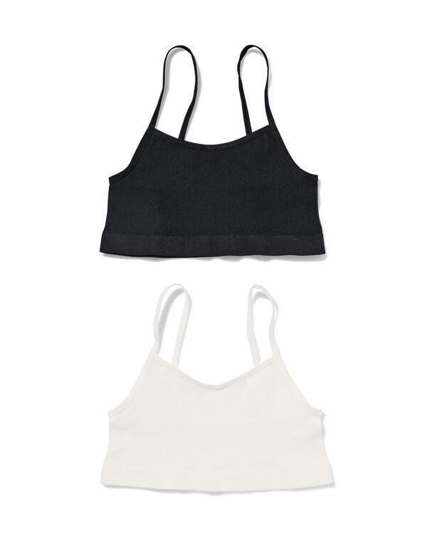 2 hauts enfant sans coutures c&ocirc;te blanc blanc - 19360160WHITE - HEMA