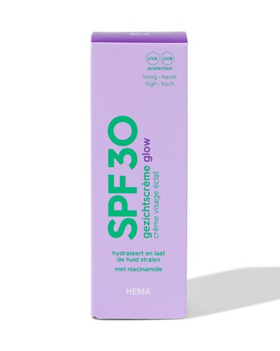 cr&egrave;me solaire pour le visage glow SPF30 50ml - 11640026 - HEMA