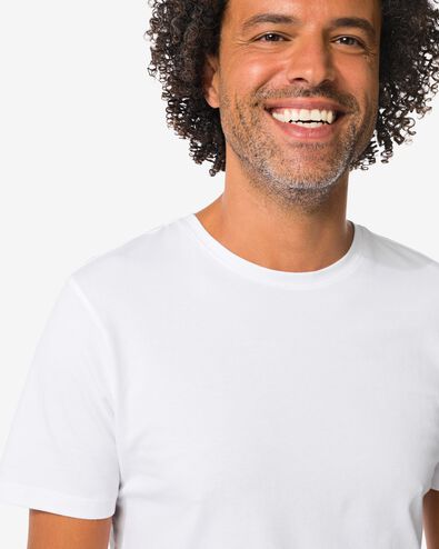 Herren T-Shirts Slim Fit mit O-Ausschnitt &ndash; 2 St&uuml;ck wei&szlig; wei&szlig; - 34290560WHITE - HEMA