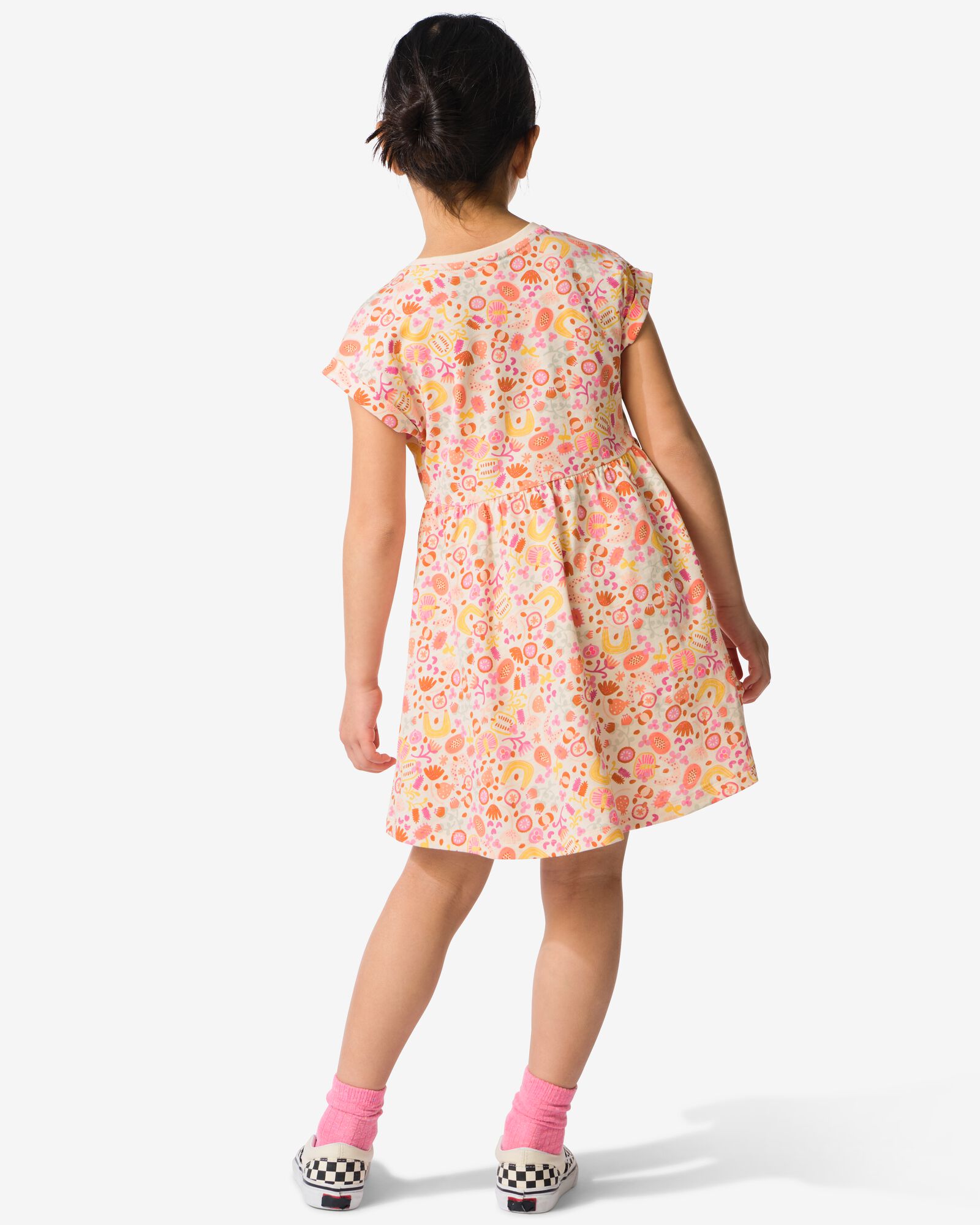 robe enfant trap&egrave;ze fleurs &eacute;cru &eacute;cru - 30865901ECRU - HEMA