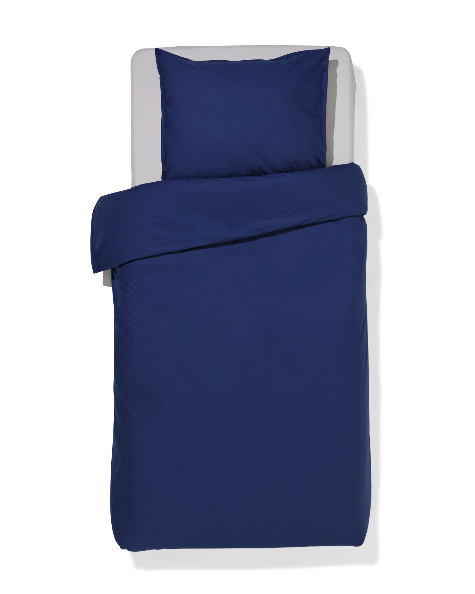 dekbedovertrek 140x200/220cm percal donkerblauw - 5750167 - HEMA