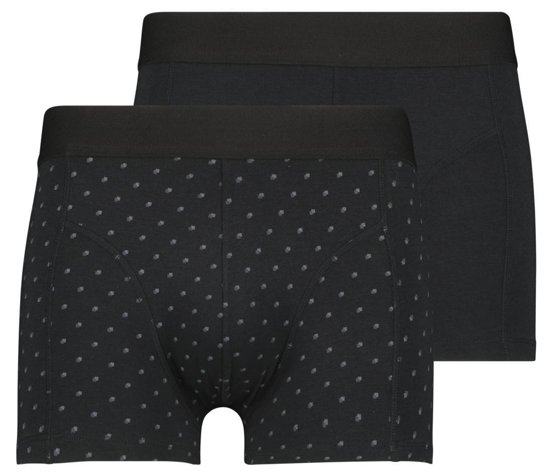 herenboxers kort bamboe/katoen/stretch - 2 stuks black - HEMA