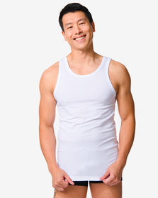 2 maillots de corps homme avec bambou blanc blanc - 1000015620 - HEMA