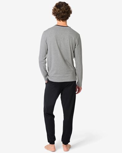 pyjama homme contraste gris chiné gris chiné - 23686640GREYMELANGE - HEMA