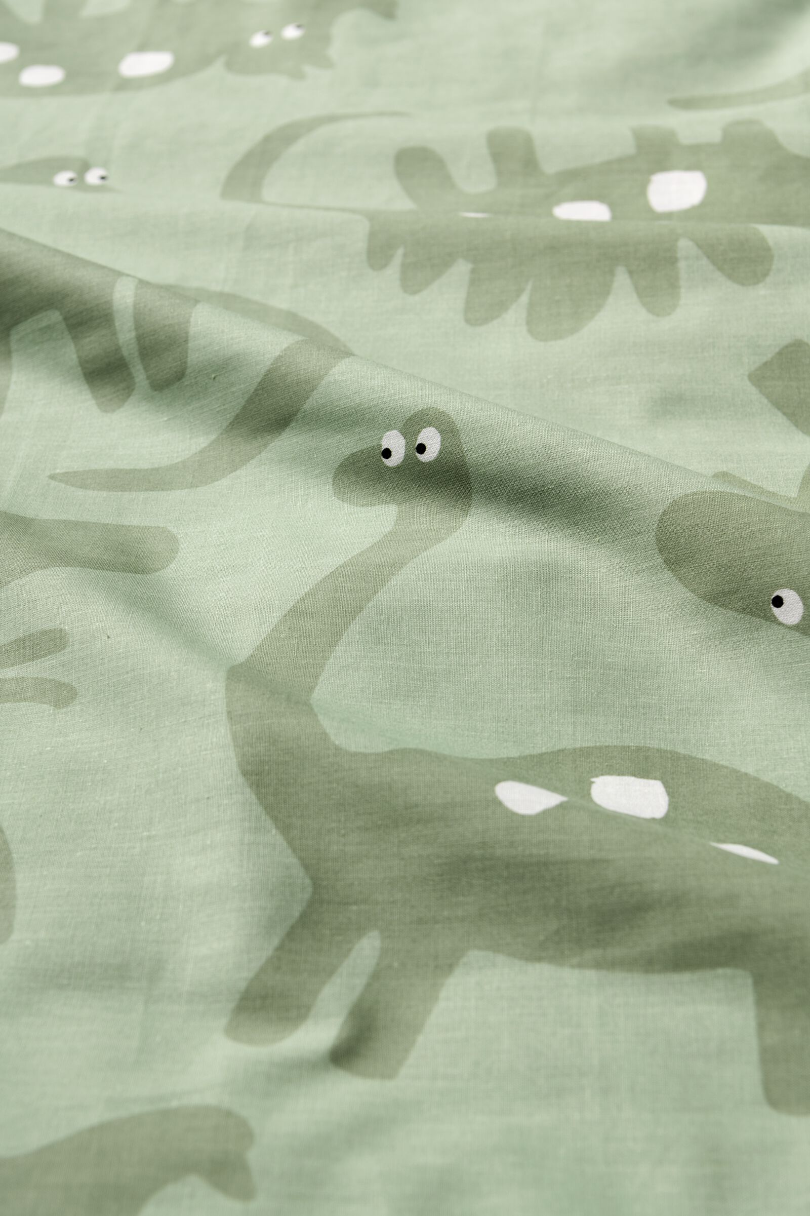 housse de couette tout-petits 120x150 cm coton doux dino verte - 5760049 - HEMA