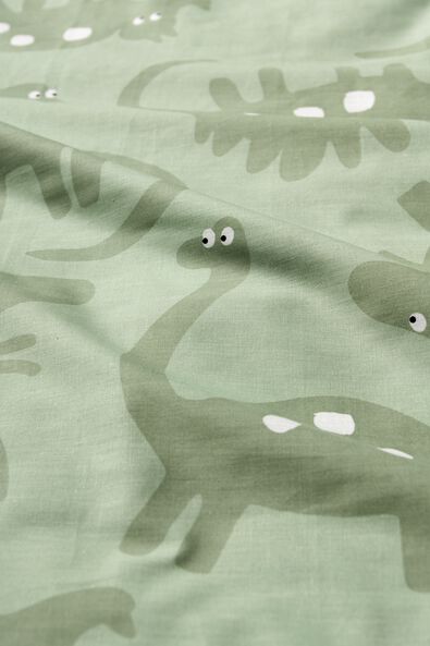 housse de couette tout-petits 120x150 cm coton doux dino verte - 5760049 - HEMA