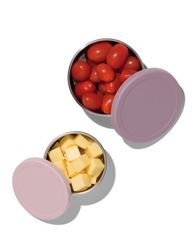 bo&icirc;tes &agrave; collation en acier inoxydable rose - 2 pi&egrave;ces - 80650204 - HEMA