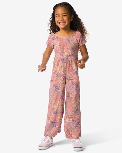 salopette enfant fleurs rose p&acirc;le rose p&acirc;le - 30863438LIGHTPINK - HEMA