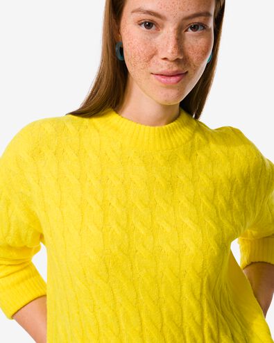 pull en maille femme Vicky jaune jaune - 36252460YELLOW - HEMA