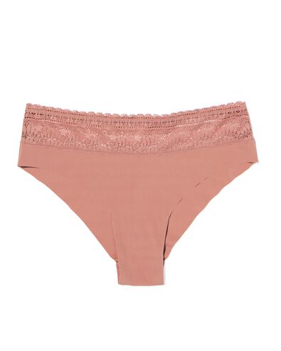 slip br&eacute;silien femme microfibre avec dentelle marron clair marron clair - 19621500LIGHTBROWN - HEMA