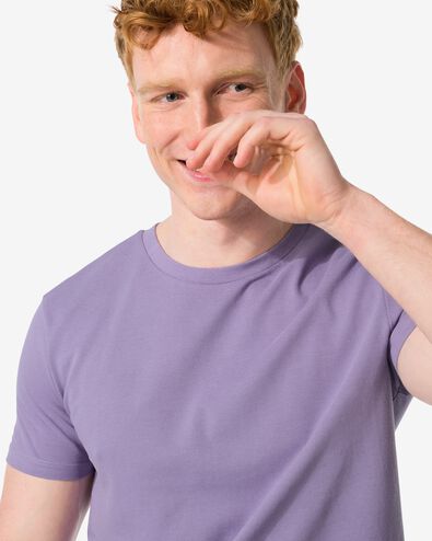 t-shirt homme piqué violet violet - 2115904PURPLE - HEMA