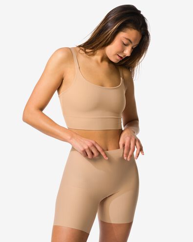 Mittelstark figurfreundliche Radlerhose mit hoher Taille beige beige - 21500367BEIGE - HEMA
