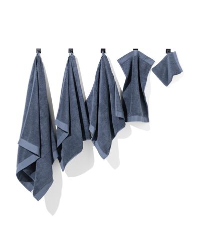 handdoeken - hotel extra zacht middenblauw gastendoekje - 5250356 - HEMA