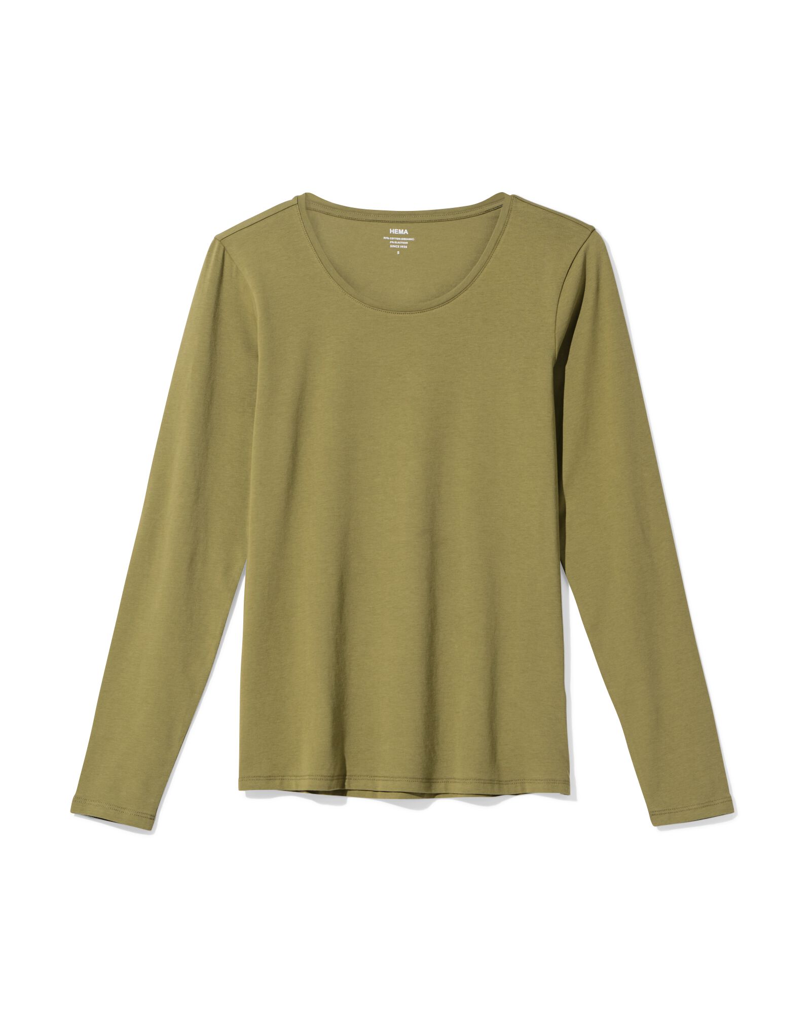 dames T-shirt basic o-neck  olijf olijf - 36304330OLIVE - HEMA