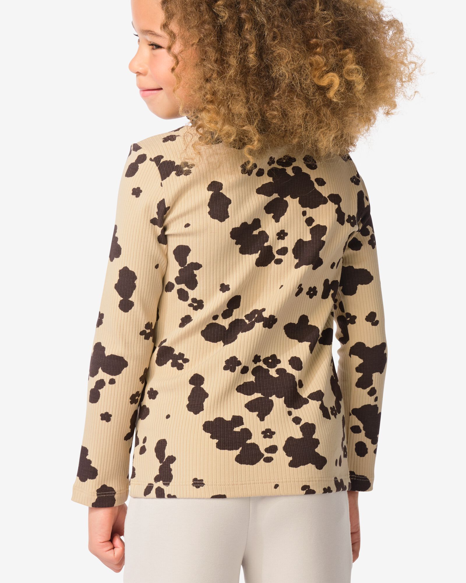 kinder T-shirt rib dieren bruin bruin - 30828319BROWN - HEMA