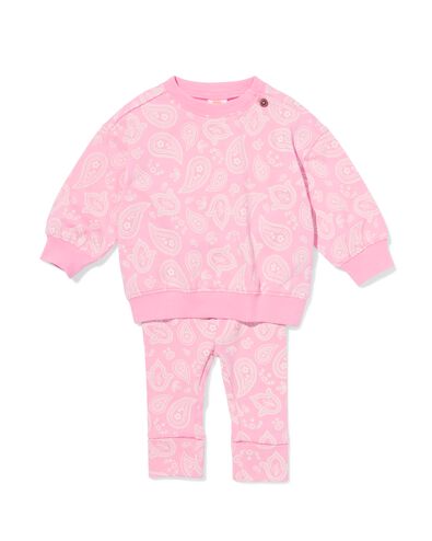 babykledingset comfy fit sweatstof paisley roze roze - 33058770PINK - HEMA