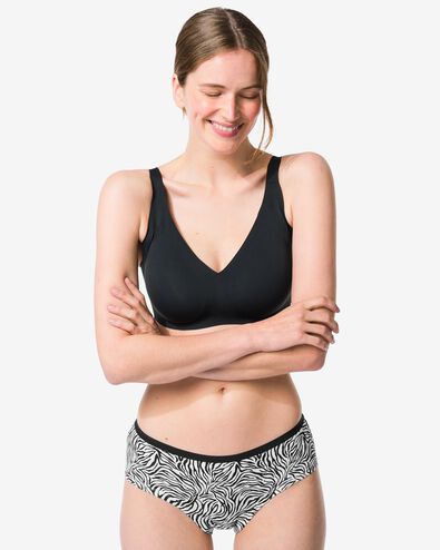 culottes hipsters femme coton animal - 2 pi&egrave;ces noir noir - 19602004BLACK - HEMA