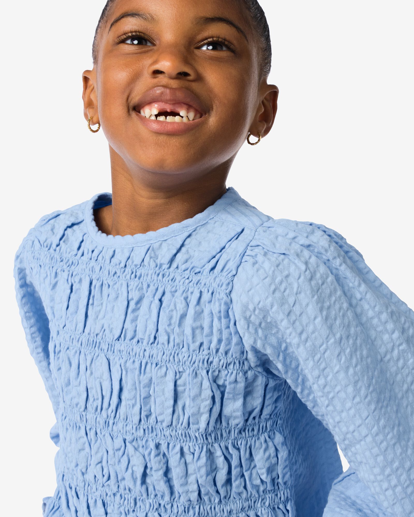 blouse enfant smock bleu - 30874006BLUE - HEMA