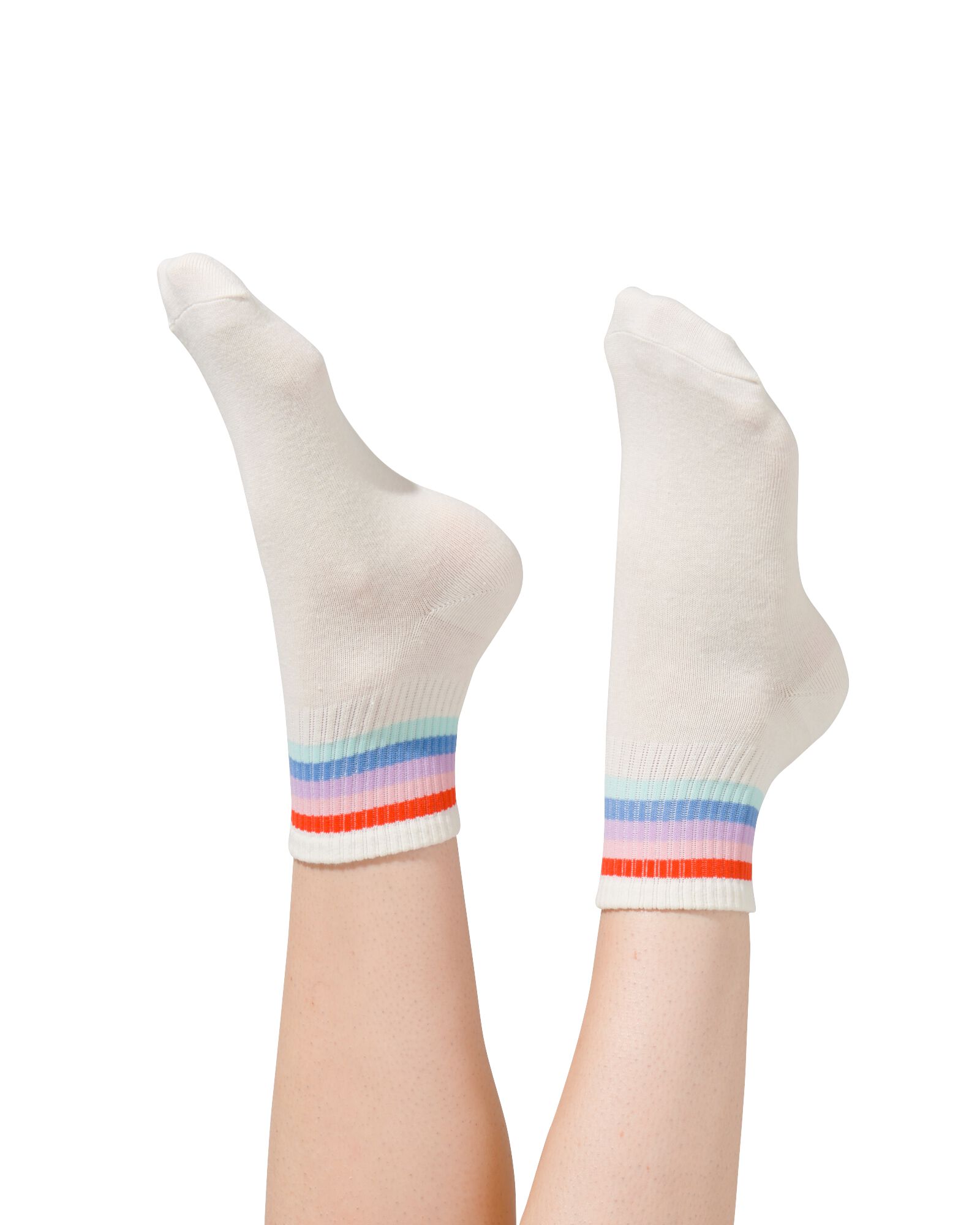2er-Pack Damen-Socken, 3/4-Länge, mit Baumwolle eierschalenfarben - 1000030803 - HEMA