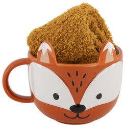 mug 500ml avec chaussettes fluffy renard - 61160010 - HEMA