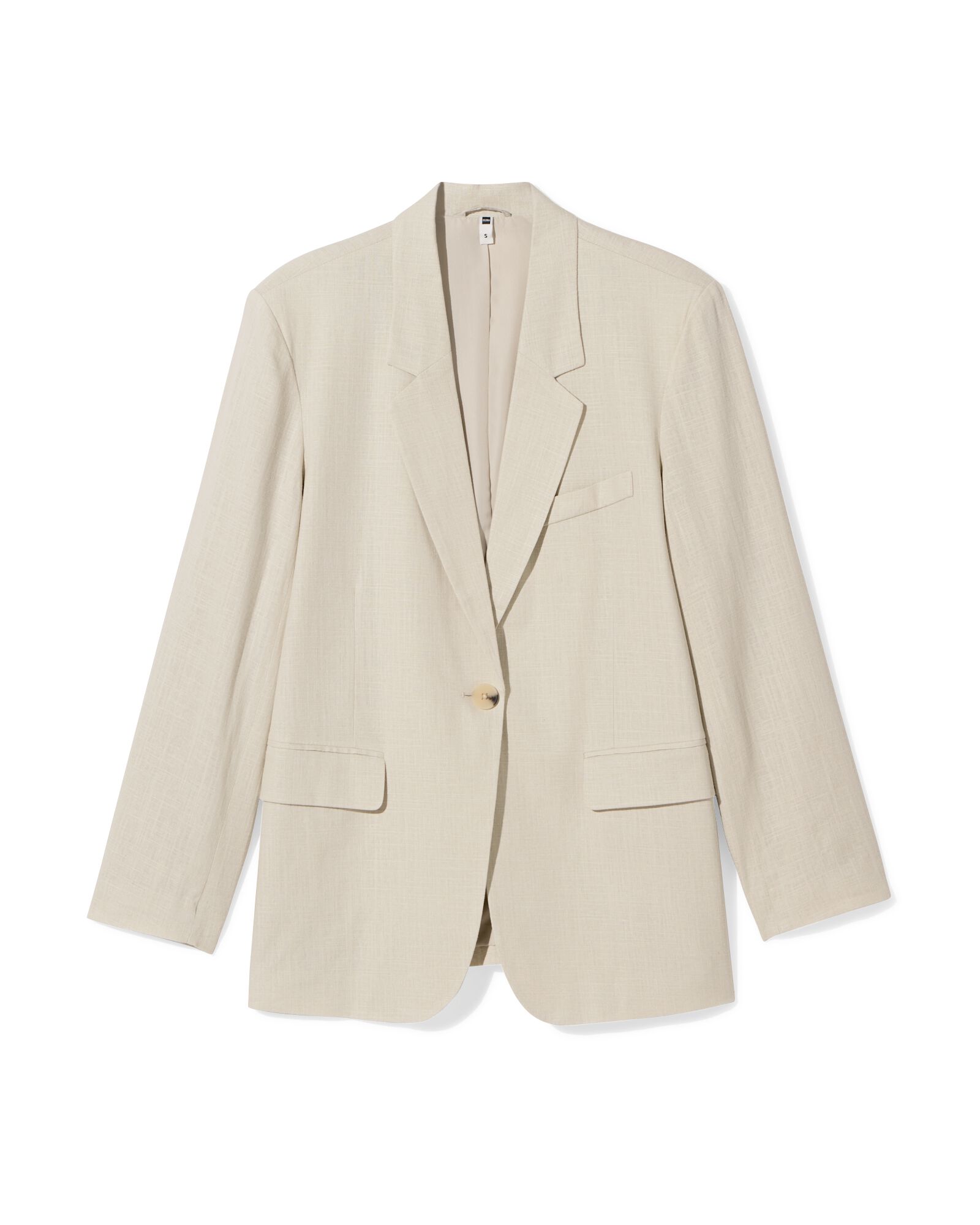 damesblazer Isla met linnen zand zand - 36219560SAND - HEMA