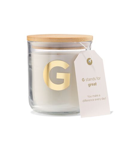 bougie en verre Ø8x10cm lettre G - 61100406 - HEMA