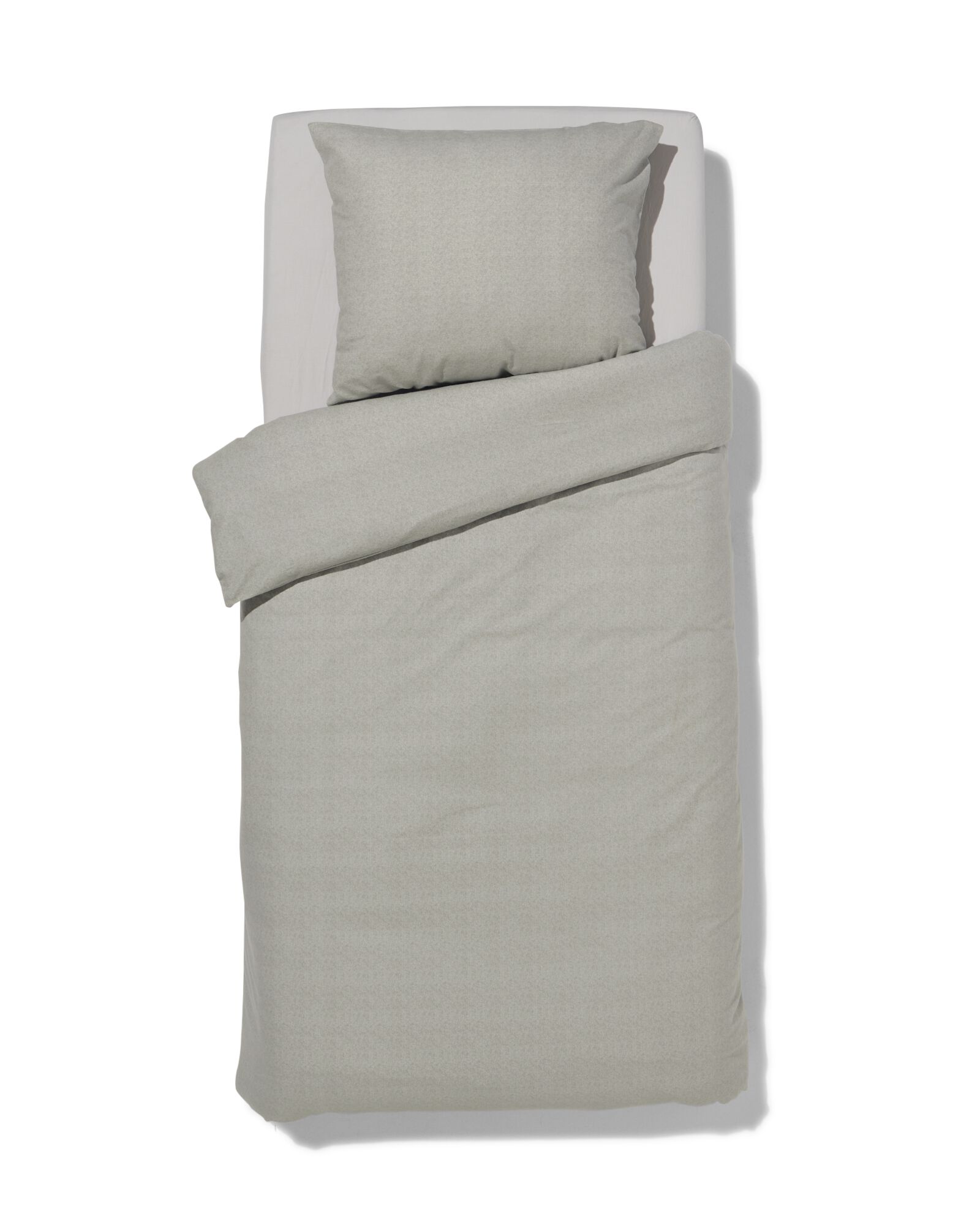 dekbedovertrek flanel 140x200/220 melange grijs - 5790302 - HEMA