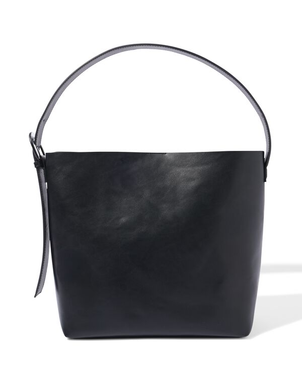 sac fourre-tout aspect cuir noir - 18760002 - HEMA