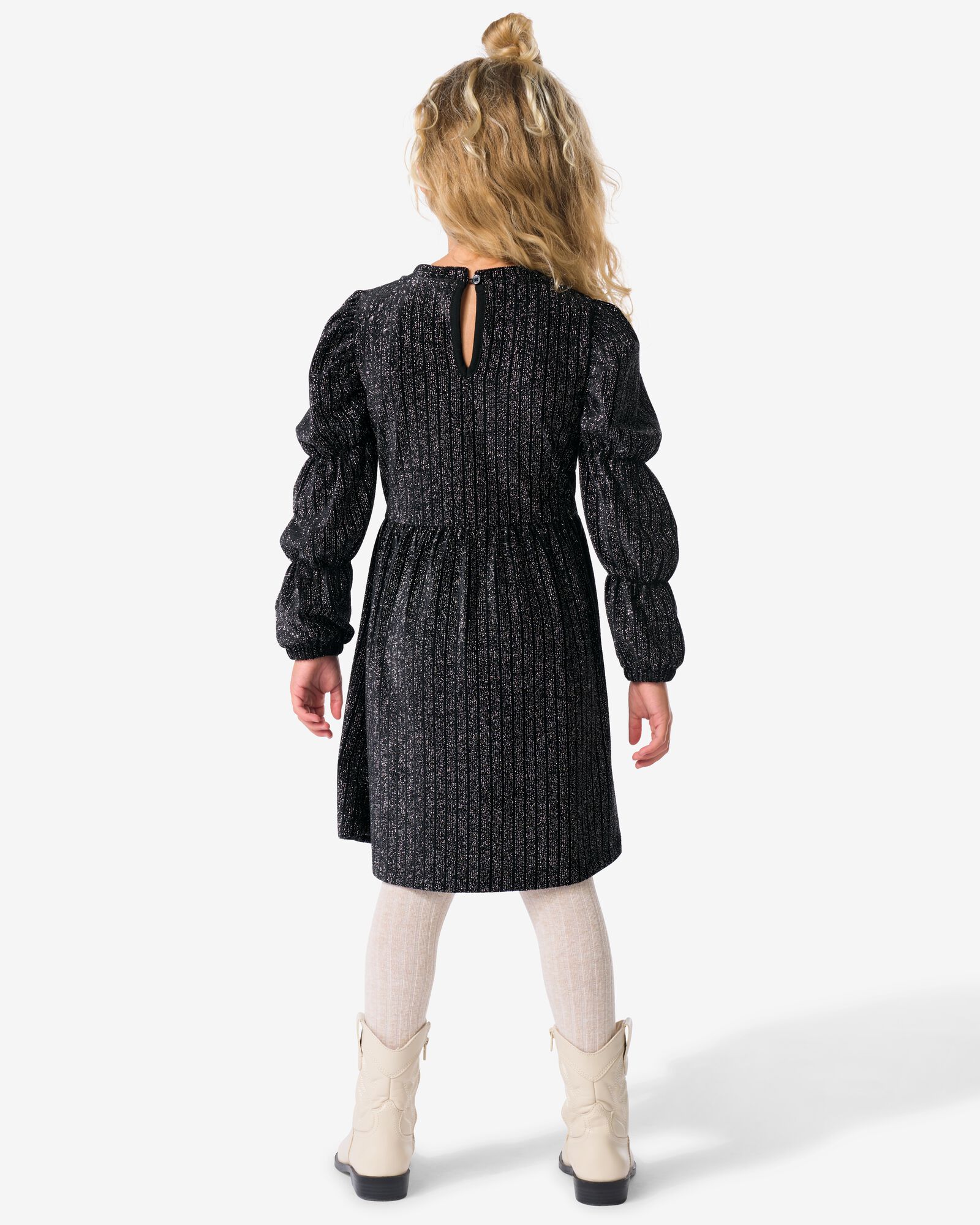 kinderjurk velvet zwart zwart - 30832200BLACK - HEMA