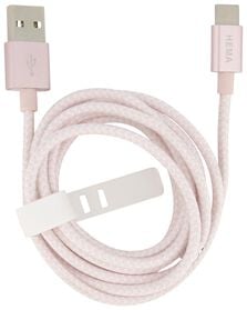 câble chargeur USB 2.0 / type C - rose - 39640030 - HEMA
