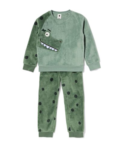 pyjama enfant polaire dino vert fonc&eacute; - 23001650DARKGREEN - HEMA