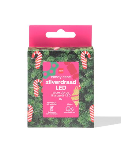 Lichterkette, 1,8 m, mit 15 LED-L&auml;mpchen, Zuckerstangen, f&uuml;r den Innenbereich - 25500144 - HEMA