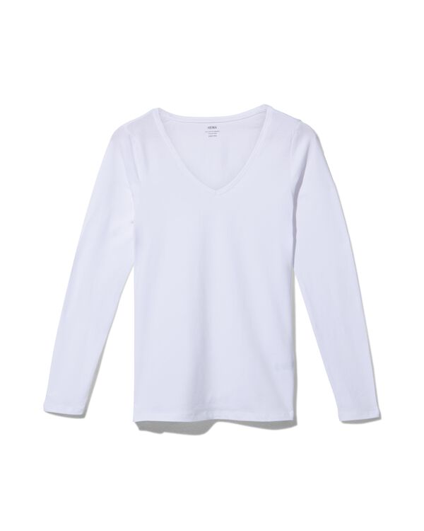 t-shirt femme blanc blanc - 1000005403 - HEMA